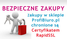 Transakcje w sklepie ProfiBiuro.pl chronione są certyfikatem RapidSSL do kwoty 10.000$