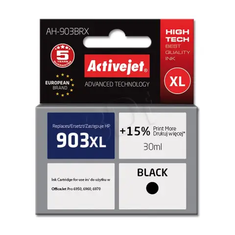 ActiveJet Tusz 903XL / T6M15AE - Tusz czarny 903XL do HP OfficeJet 6900, 6950, 6860, 6868, 6950, 6960, 6970, 6975