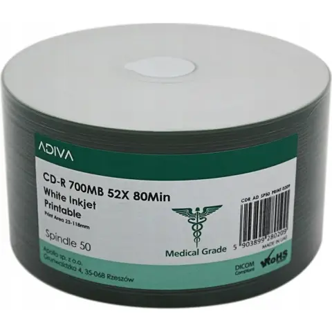 Adiva Medica CD-R 700MB 52X Printable SP100 0209