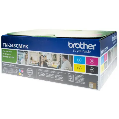 Brother TN-243CMYK - Zestaw czterech tonerów do BrotherDCP-L3500, DCP-L3510, DCP-L3550, HL-L3200, HL-L3210, HL-L3230, HL