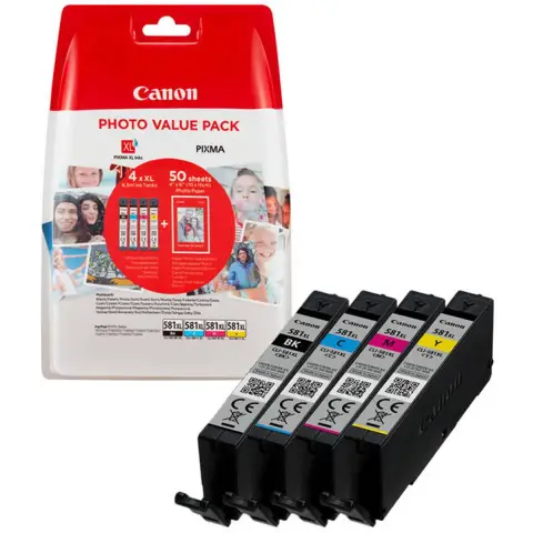 Zestaw tuszy Canon CLI-581XL - Tusze do Canon TR-7550, TR-8550, TR-6150, TR-5161 ...