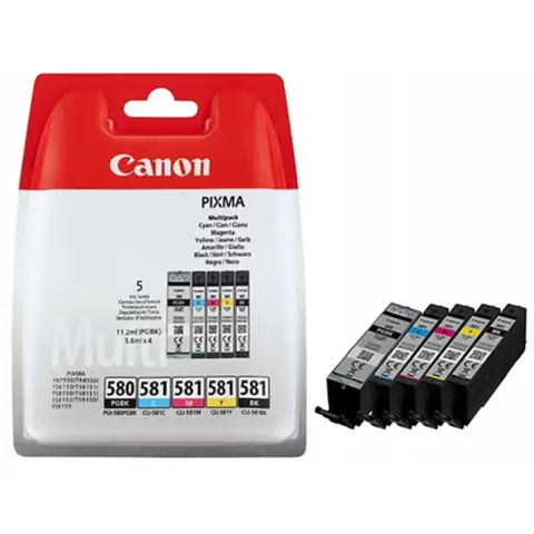 Tusze do Canon TR-7500, TR-7550, TR-8500, TR-8550, TR-6100 - Zestaw tuszy Canon PGI-580PGBK / CLI-581