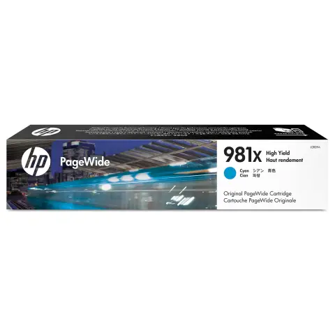 HP L0R09A - Tusz cyan 981X do HP PageWide Enterprise Color 550, 556, 580, 586, E58650