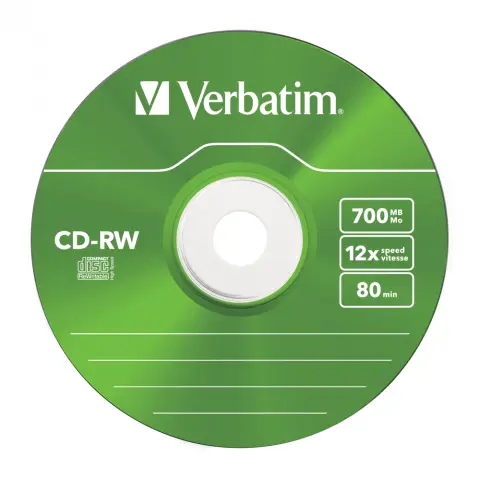 Płyty Verbatim CD-RW 700MB 12x -Slim - 5szt. Color