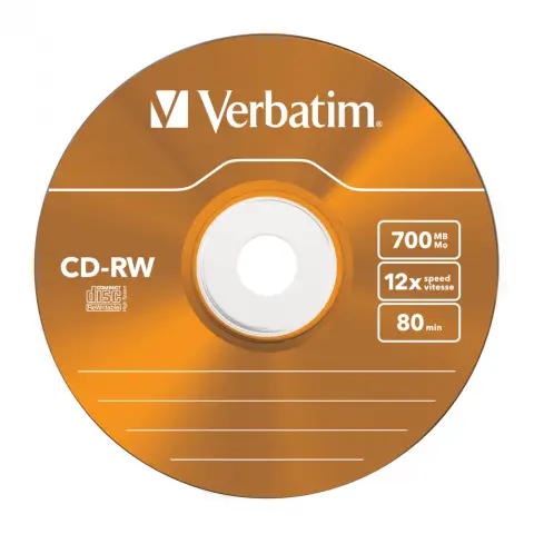 Płyty Verbatim CD-RW 700MB 12x -Slim - 5szt. Color