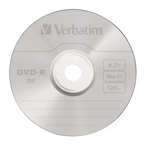Płyta Verbatim DVD-R | 4.7GB | x16 | Matt slim box 1szt | Matt silver | bez możliwości nadruku