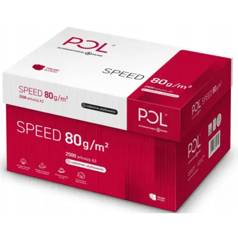 Papier ksero POLspeed 153 CIE | A3 | 80g | 500 arkuszy | Klasa C - KARTON (5 ryz)