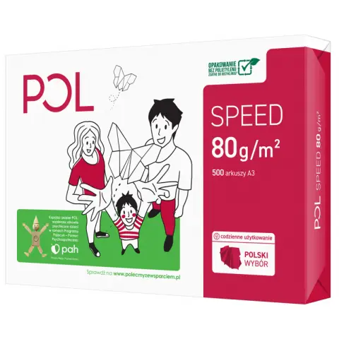 Papier ksero POLspeed 153 CIE | A3 | 80g | 500 arkuszy | Klasa C - KARTON (5 ryz)