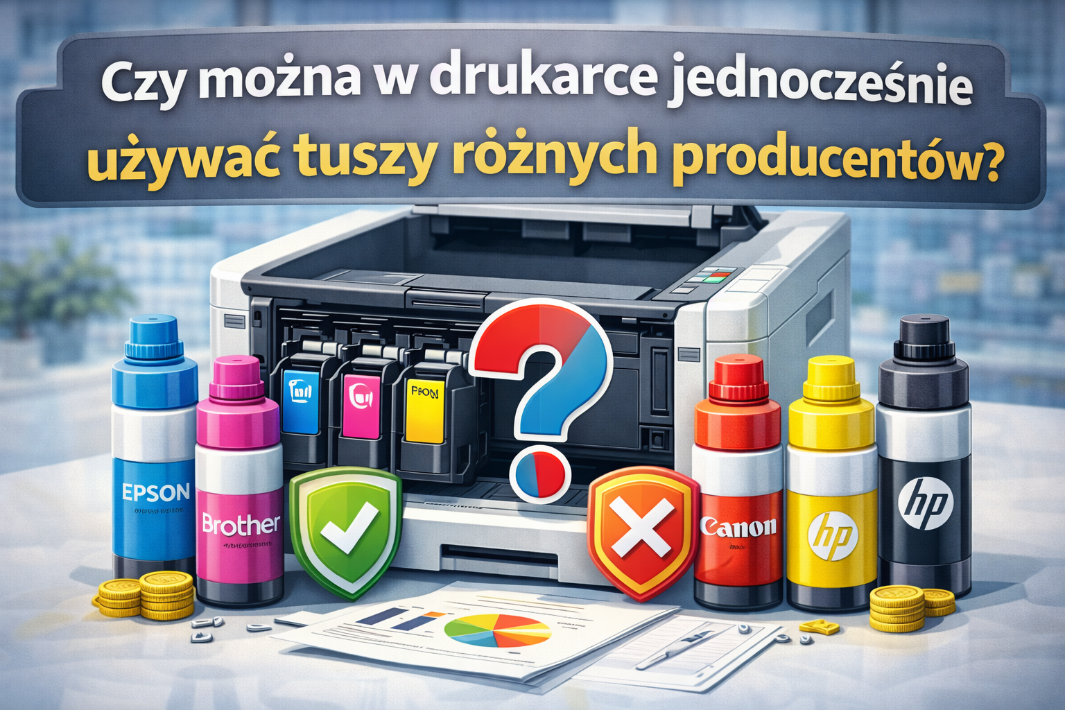 Czy można w drukarce jednocześnie używać tuszy różnych producentów?