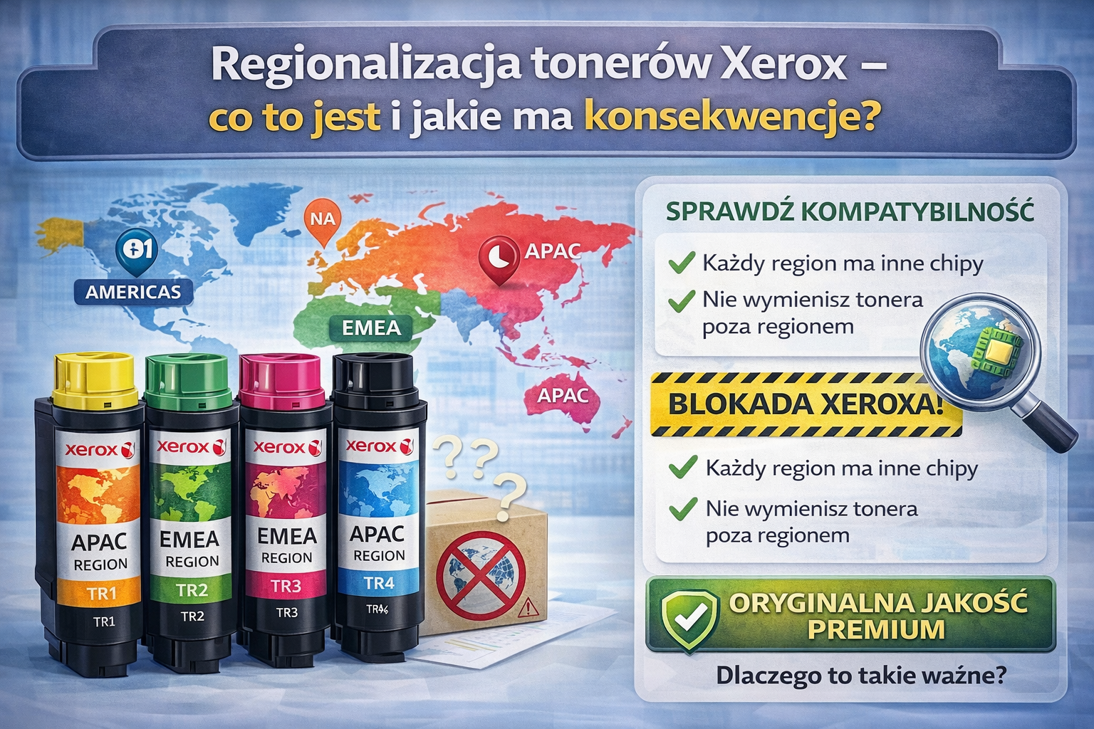 Regionalizacja tonerów Xerox - co to jest i jakie ma konsekwencje?