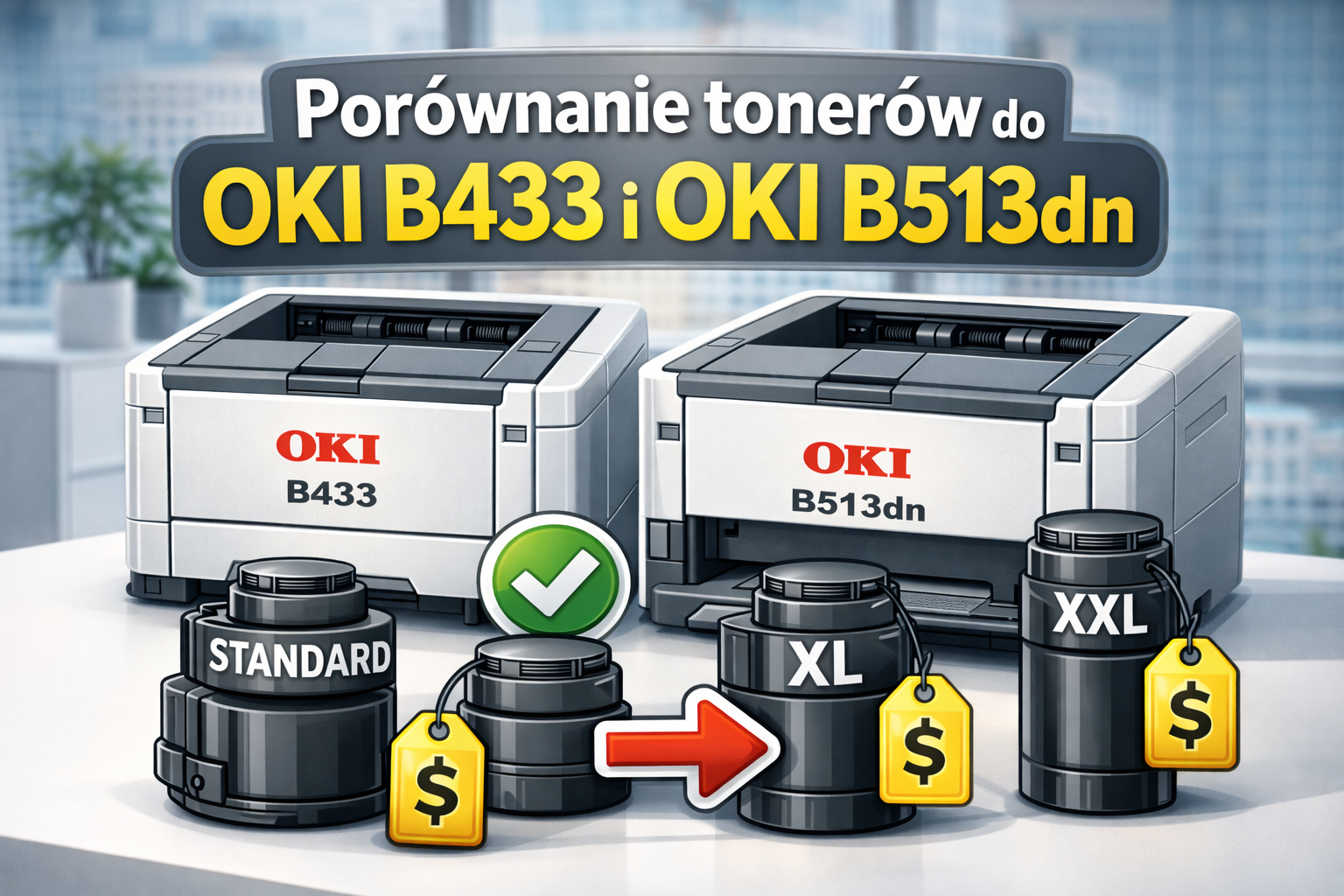 Porównanie tonerów do OKI B433 i OKI B513dn