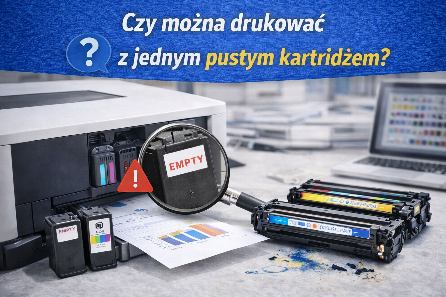 Czy można drukować z jednym pustym kartridżem?