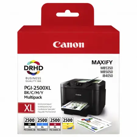 Zestaw tuszy Canon PGI-2500XLCMYBK CMYK do drukark (Oryginalny) - 4 Pack