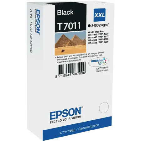 Tusz Epson T7011 / C13T70114010 Black do drukarek (Oryginalny) [63.2ml]