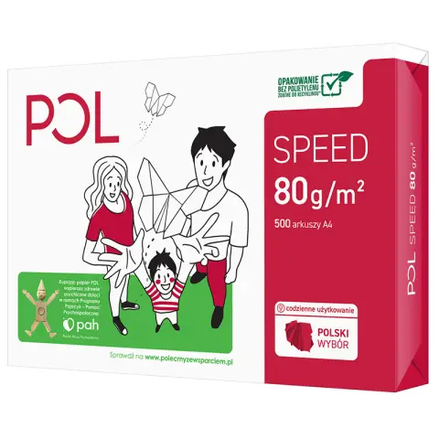 Papier ksero POLspeed 153 CIE | A4 | 80g | 500 arkuszy | Klasa C - 1 KARTON