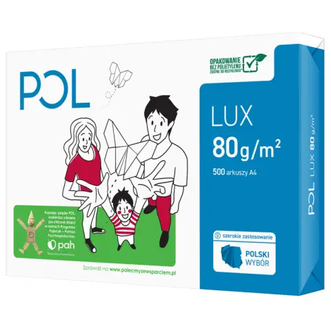 Papier ksero POLlux 161CIE | A4 | 80g | 500 arkuszy | Klasa B - KATRON (5 ryz).