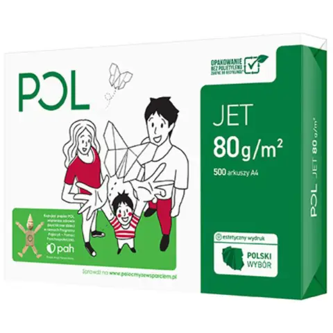Papier ksero POLjet 166 CIE | A4 | 80g | 500 arkuszy | Klasa A  - KARTON (5ryz)