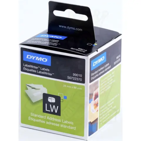 Etykiety 99010 / S0722370 do drukarek Dymo - Biała, papierowa - 89x28mm