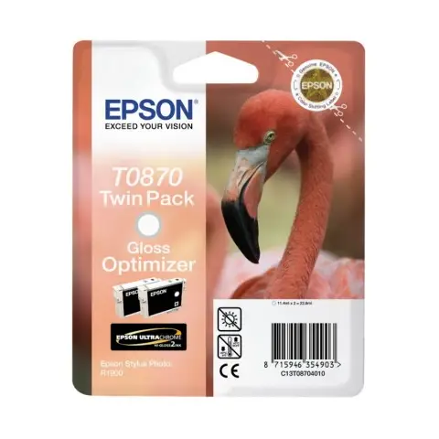 Tusz Epson T0870 optymalizator połysku do drukarek Epson (Oryginalny) - Dual Pack
