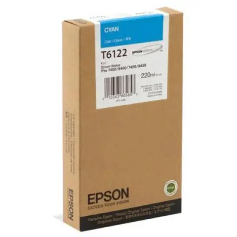 Epson T6122 -Tusz cyan do Epson Stylus Pro 7400, 7450, 9400, 9450