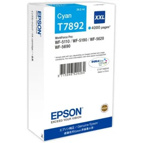 Tusz Epson T7892 XXL Cyan do drukarek (Oryginalny) [34.2ml]