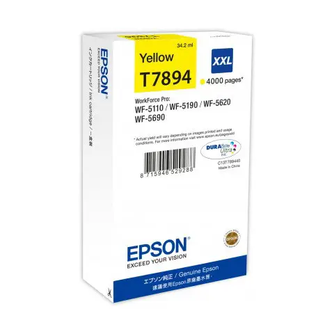 Tusz Epson T7894 XXL Yellow do drukarek (Oryginalny) [34.2ml]
