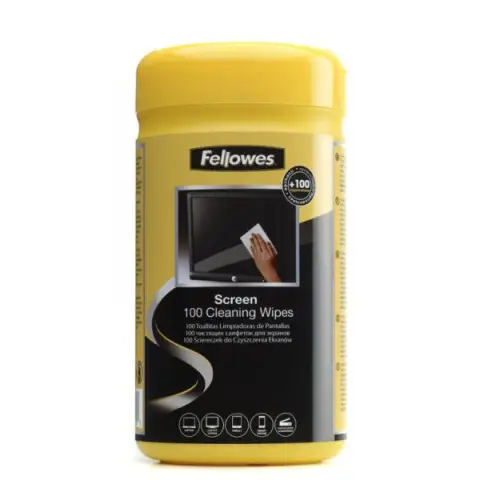 Fellowes ściereczki nasączone do czyszczenia ekranu- tuba 100 szt