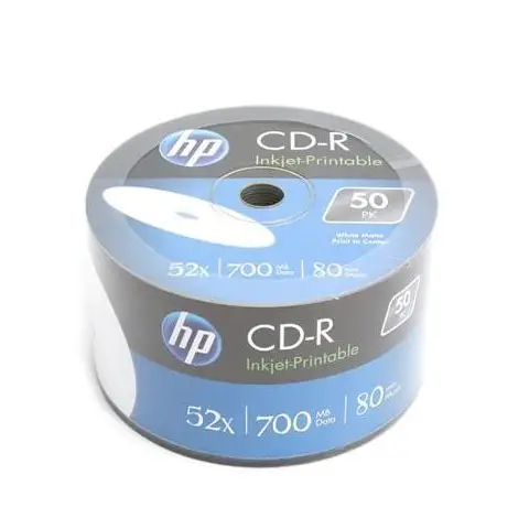 Płayty HP CD-R | 700MB | x52 | Spindel 50szt. - Białe FF  - Do nadruku