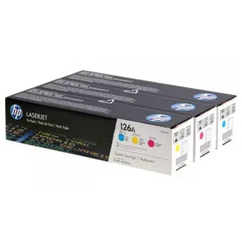 Zestaw tonerów HP 126A / CF341A CMY do drukarek (Oryginalny) 3-Pack [3x1.2k]