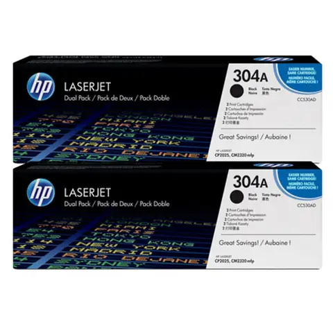 Toner HP 304A / CC530AD Czarny do drukarek HP (Oryginalny) [2x3.5k] - 2 Pack