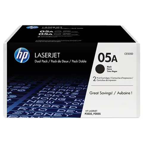 Toner HP 05A / CE505D Czarny do drukarek (Oryginalny) [2x2.3k] - 2 Pack