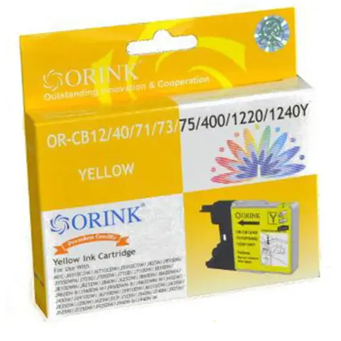Tusz CB1240Y-OR Yellow do drukarek Brother (Zamiennik Brother LC1240Y) [12ml]