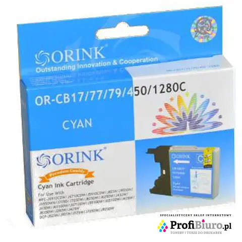 Tusz CB1280XLC-OR Cyan do drukarek Brother (Zamiennik Brother LC1280XL-C) [25ml]