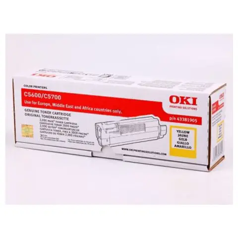 Toner OKI 43381905 Yellow do drukarek (Oryginalny) [2k]