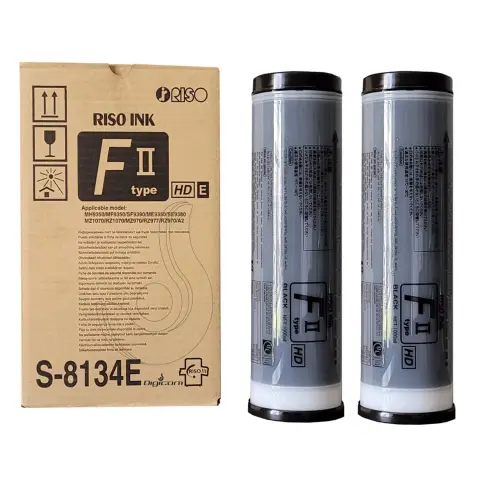 Farba Riso S-8134E Czarna do powielaczy (Oryginalna) [2x1000ml]