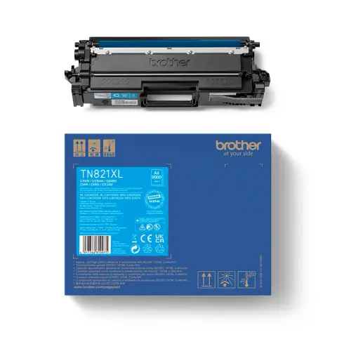 Brother TN821XLC - Toner cyan XL do Brother HL-L9400, HL-L9430, HL-L9470, MFC-EX670, MFC-L9600, MFC-L9630, MFC-L9635, MF