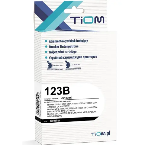 Tusz czarny do Brother DCP-J132, DCP-J150, DCP-J152, DCP-J172, DCP-J552, DCP-J752, DCP-J4110 ... - Zamiennik LC123BK
