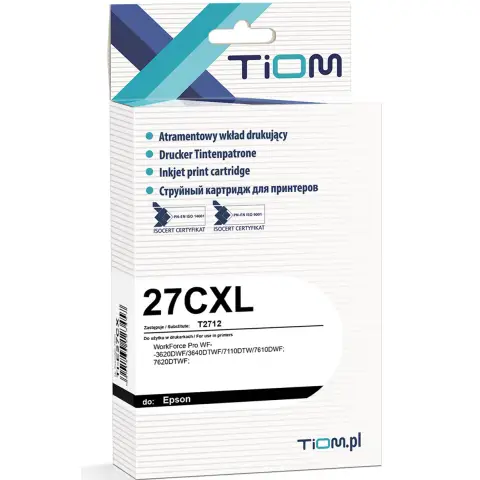 Epson 27XL Cyan - Zamiennik T2712 do Epson WorkForce WF-7720, WF-7715, WF-7710, WF-7700, WF-7620, WF-7615, WF-7610, WF-7