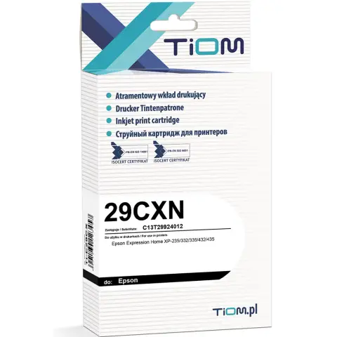 Tusz cyan 29XL zamiennik do Epson XP235, XP332, XP335, XP432, XP435  - Zamiennik T2992