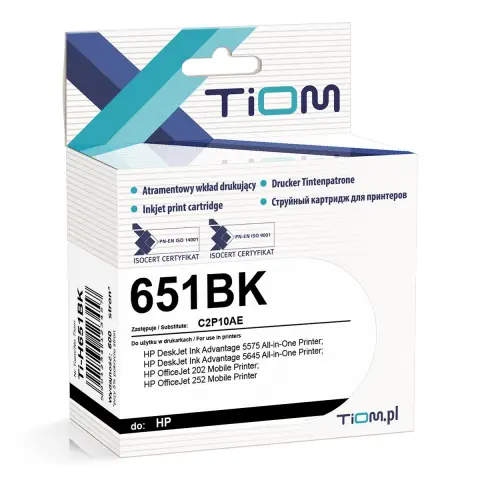 HP 651 C2P10AE zamiennik -HP 651 C2P10AE zamiennik - Tusz czarny do HPDeskjet Ink Advantage 5575, 5645