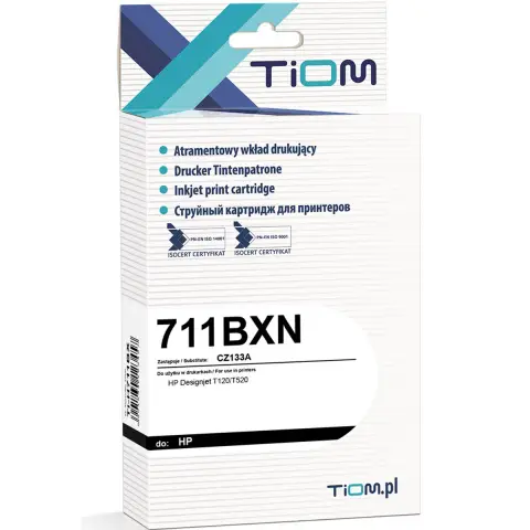 Tusz 711 CZ133A czarny zamiennik do HP DesignJet T120, T125, T130, T150, T520, T525, T530