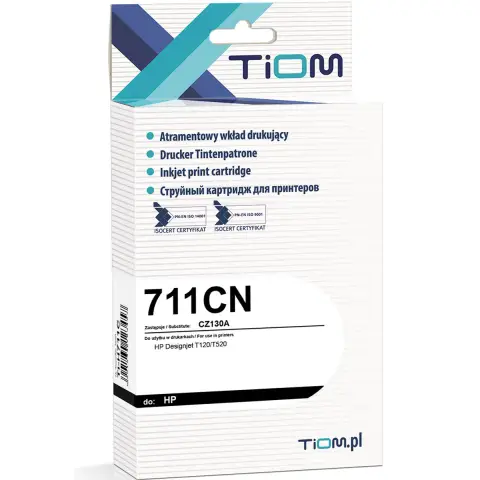 Tusz 711 CZ130A cyan zamiennik do HP DesignJet T120, T125, T130, T150, T520, T525, T530