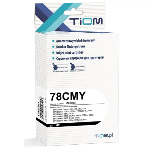 Zamiennik HP 78 C6578D Tusz 3-kolorowy marki TiOM