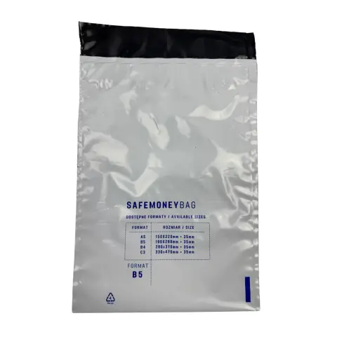 SAFEMONEYBAG Koperty bezpiecznie depozytowe transparent B4 260mmx370mm+35mm 100 szt-10304773