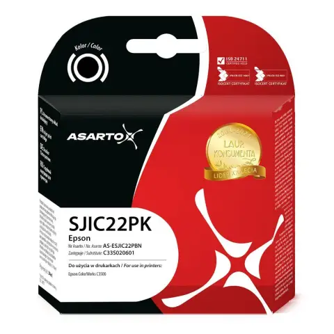 Tusz AS-ESJIC22PBN Czarny do drukarek Epson (Zamiennik Epson SJIC22P(K) / C33S020601) [34ml]