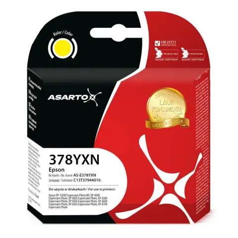 Tusz AS-E378YXN Yellow do drukarek Epson (Zamiennik Epson 378XL / T3794) [12ml]