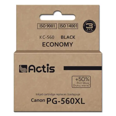 Actis KC-560 Tusz (zamiennik Canon PG-560XL; Supreme; 22 ml; czarny). Drukuje więcej o 50% względem OEM.