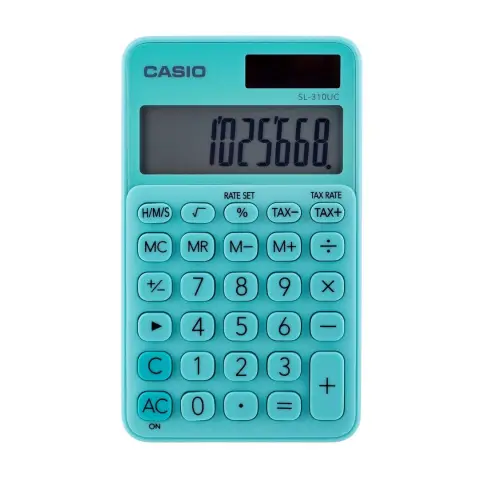 CASIO Kalkulator kieszonkowy  SL-310UC-GN BOX, 10-cyfrowy, 70x118mm, kartonik, zielony