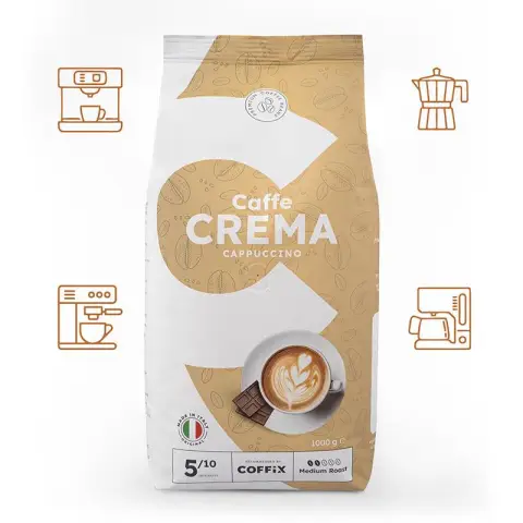 Kawa Caffe Crema Cappuccino | 1kg | Ziarnista