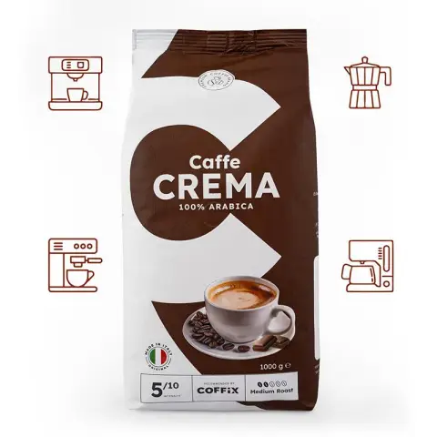 Kawa Caffe Crema 100% Arabica | 1kg | Ziarnista